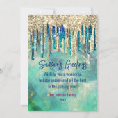 Chic green gold Glitzer Tropfen Weihnachten Neues  (Vorderseite)