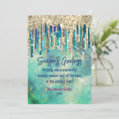 Chic green gold Glitzer Tropfen Weihnachten Neues (Stehend Vorderseite)