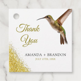 Chic Green Hummingbird and Gold Dust Wedding Geschenkanhänger