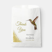 Chic Green Hummingbird and Gold Dust Wedding Geschenktütchen (Vorderseite)