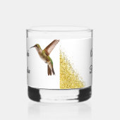 Chic Green Hummingbird and Gold Dust Wedding Whiskyglas (Links)