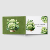 Chic Green Hydrangea Butterfly Wedding Gästebuch (Voll)