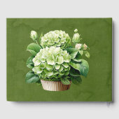 Chic Green Hydrangea Butterfly Wedding Gästebuch (Rückseite)