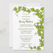 Chic Green Ivy Bridal Dusche Einladung (Vorderseite)