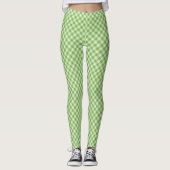 Chic Green Karo Gingham Pattern zu individualisier Leggings (Vorderseite)