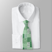 Chic Green Kleeblatts Imitate Patchwork Necktie Krawatte (Gebunden)