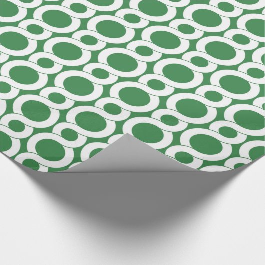 Chic green marokkanischen Kreismuster monogramm Geschenkpapier (Ecke)