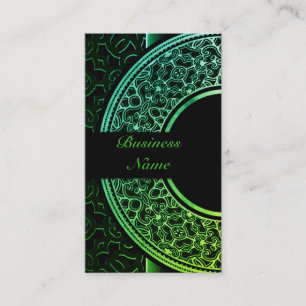 Chic Green Medallion Business Card 4 Visitenkarte