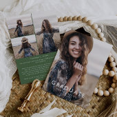 Chic Green Message Foto Collage Abschluss Ankündigung