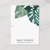 CHIC GREEN MOSTERA FAUNA NECKLACE EARRING DISPLAY VISITENKARTE (Vorderseite)