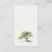 Chic Green Oak Tree Diaper Raffle Baby Dusche Begleitkarte (Rückseite)