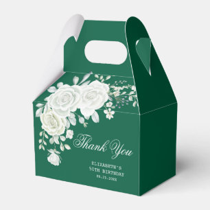 Chic Green Pastel White Rose Grüne Geburtstag Geschenkschachtel