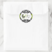 Chic Green Polka Dot Damask Stickers (Tasche)