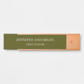 Chic Green Professional Modern Plain Minimalist Türschild (Vorderseite )