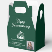 Chic Green Real Estate Agent Photo Housewarming Geschenkschachtel (Offen)