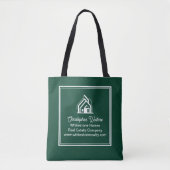 Chic Green Real Estate Company Customized Realtor Tasche (Vorderseite)