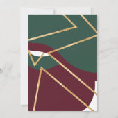 Chic Green Red Gold Glitzer Geo Party Einladung (Rückseite)