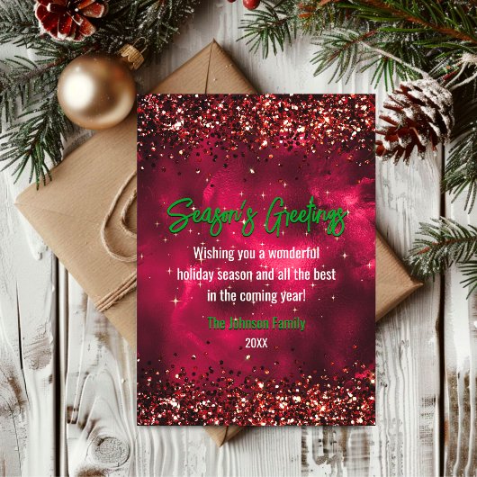 Chic Green Red Marmor Kunst Weihnachten Neues Jahr