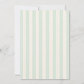 Chic Green Stripes Gender Neutral Baby Dusche Einladung (Rückseite)