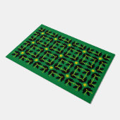 Chic Green Tile Blume Muster große Tor Mat Fußmatte (Schrägansicht)