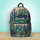 Chic green türkise Gold Glitzer Tropfen monogramm Bedruckter Rucksack