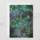 Chic green türkise Gold Glitzer Tropfen monogramm Einladung (Rückseite)