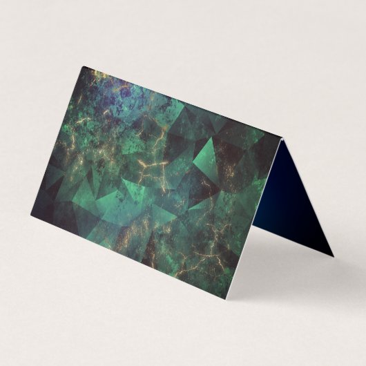 Chic green türkise Gold Glitzer Tropfen monogramm Visitenkarten (Rückseite)