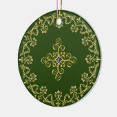 Chic Green und Gold Keramik Ornament (Links)