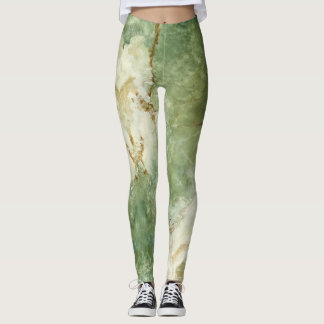 Chic Green und goldene aktive Kleidung Leggings