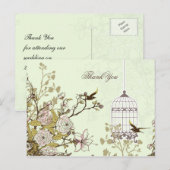 Chic Green Voice Käfig, Liebesvögel Danke Postkarte (Vorne/Hinten)