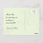 Chic Green Voice Käfig, Liebesvögel Danke Postkarte (Rückseite)