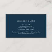 Chic Green Watercolor Imitats Gold Business Card Visitenkarte (Rückseite)