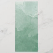 Chic Green Watercolor, Monogram Wedding Menu Menükarte (Rückseite)