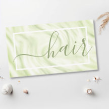 Chic Green White Calligraphy Name Signature Hair