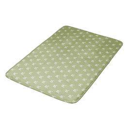 Chic Green White Monogram Badematte