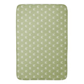 Chic Green White Monogram Badematte (Vorderseite Vertikal)