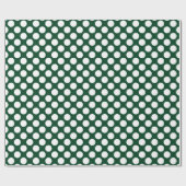 Chic Green & White Polka Dot Pattern Geschenk Geschenkpapier (Flach)