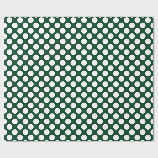 Chic Green & White Polka Dot Pattern Geschenk Geschenkpapier (Flach)