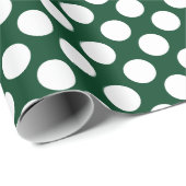 Chic Green & White Polka Dot Pattern Geschenk Geschenkpapier (Rolleneckpunkt)