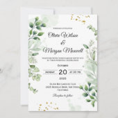Chic Greenerenerity Frame Wedding Einladung (Vorderseite)