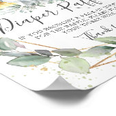 Chic Greenerenery Jungle Animals Baby Diaper Raffl Poster (Ecke)