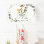 Chic Greenerenery Jungle Animals Baby Dusche Willk Banner (Insitu)