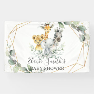 Chic Greenerenery Jungle Animals Baby Dusche Willk Banner