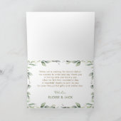 Chic Greenerenery Jungle Animals Baby Shower Gebur Dankeskarte (Innenseite)