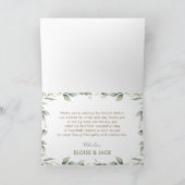 Chic Greenerenery Jungle Animals Baby Shower Gebur Dankeskarte (Innenseite)