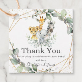 Chic Greenerenery Jungle Animals Baby Shower Gebur Geschenkanhänger