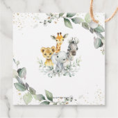 Chic Greenerenery Jungle Animals Baby Shower Gebur Geschenkanhänger (Rückseite)