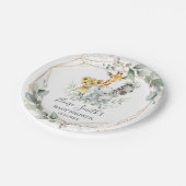 Chic Greenerenery Jungle Animals Baby Shower Gebur Pappteller (Schrägansicht)