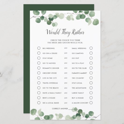 Chic Greenerity Brautparty würde sie eher spielen (Vorne/Hinten)