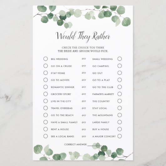 Chic Greenerity Brautparty würde sie eher spielen (Vorderseite)